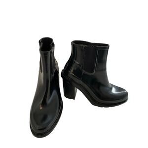 Hunter refined high heeled Chelsea rubber boots welllies